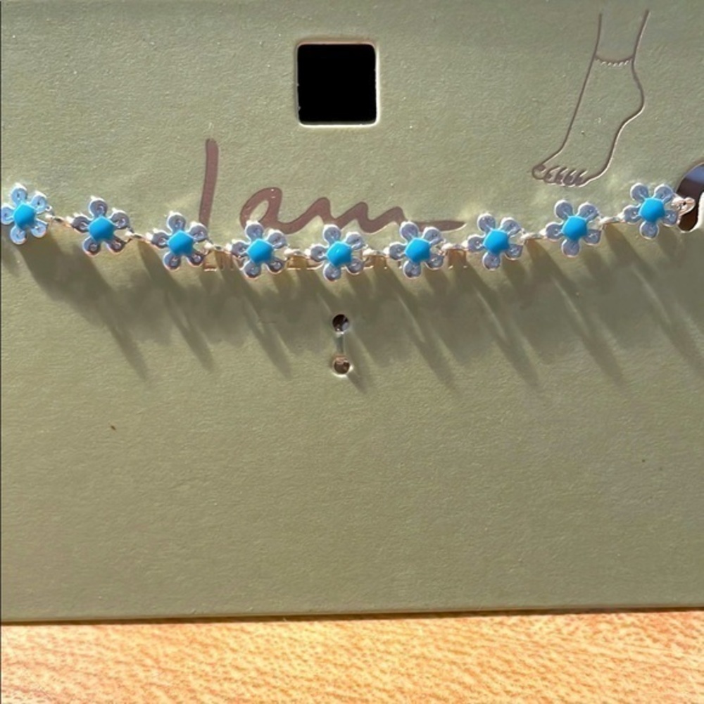 Blue Enamel Ankle Bracelet.